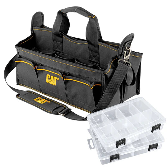 17 Inch Tech Tool Tote with Storage Cases - Durable Organizer for Electricians & DIY Projects - Perfect for Work, Home & On-the-Go Repairs