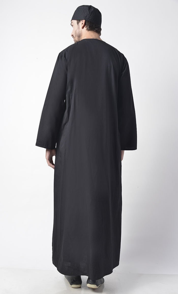 Authentic Moroccan Embroidered Dishdasha for Men - Traditional Arabic Thobe with Handcrafted Designs - Perfect for Eid, Weddings & Special Occasions