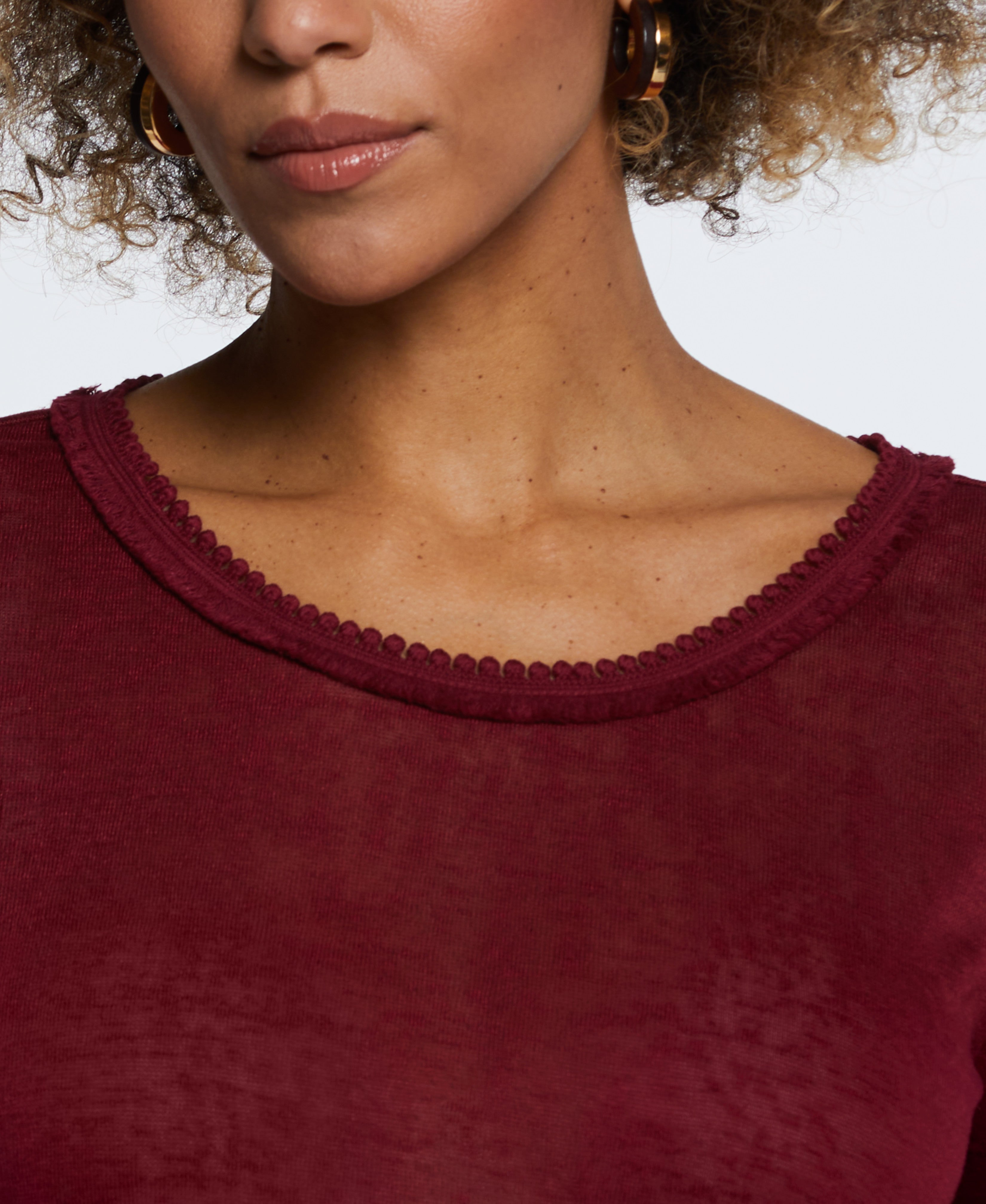 Eco-Friendly Petite Short Sleeve Tops for Women - Sustainable Cotton Blouse with Decorative Trim | Perfect for Casual Wear, Office Outfits & Summer Fashion
