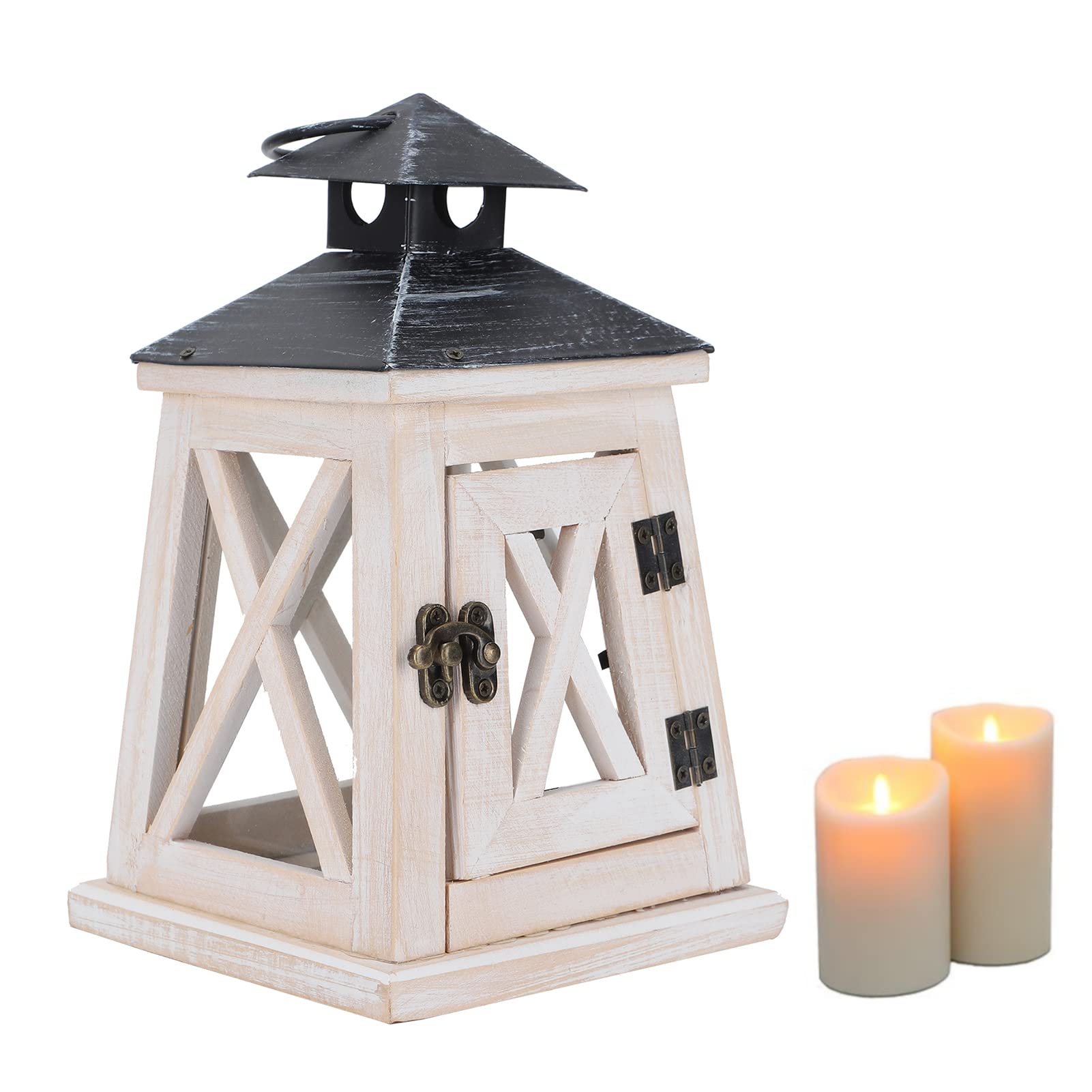 Vintage Wooden Lantern Candle Holder - Handcrafted Retro Chandelier for Home Decor, Indoor & Outdoor Use - Perfect for Weddings, Patios, and Cozy Living Spaces