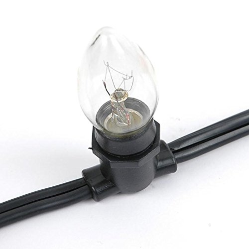 100' E12 Globe Outdoor String Lights - Commercial Grade, In-Line Black Wire with 100 Sockets - Perfect for Backyard, Garden, Gazebo, Cafe, Market & Patio Lighting Decorations