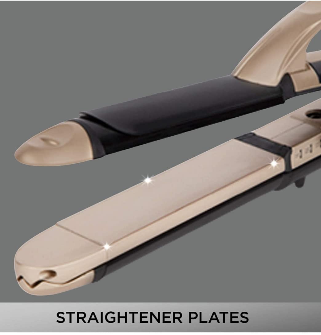 Myra Collection Vega 3-in-1 Hair Styler - Hair Straightener, Curling Iron & Crimper for All Hair Types | Professional Salon Quality Styling Tool for Home & Travel Use