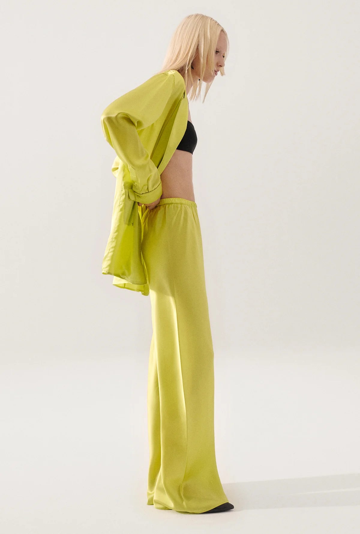 Stylish Women's Bias Cut Pants in Absinthe Green - Perfect for Office Wear & Casual Outfits
