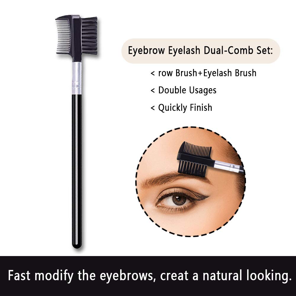 5 PCS Eyelash Comb & Eyebrow Brush Set - Professional Makeup Tools for Eyelash Extensions & Eyebrow Grooming - Perfect for Salon, Home Use & Travel Beauty Kit