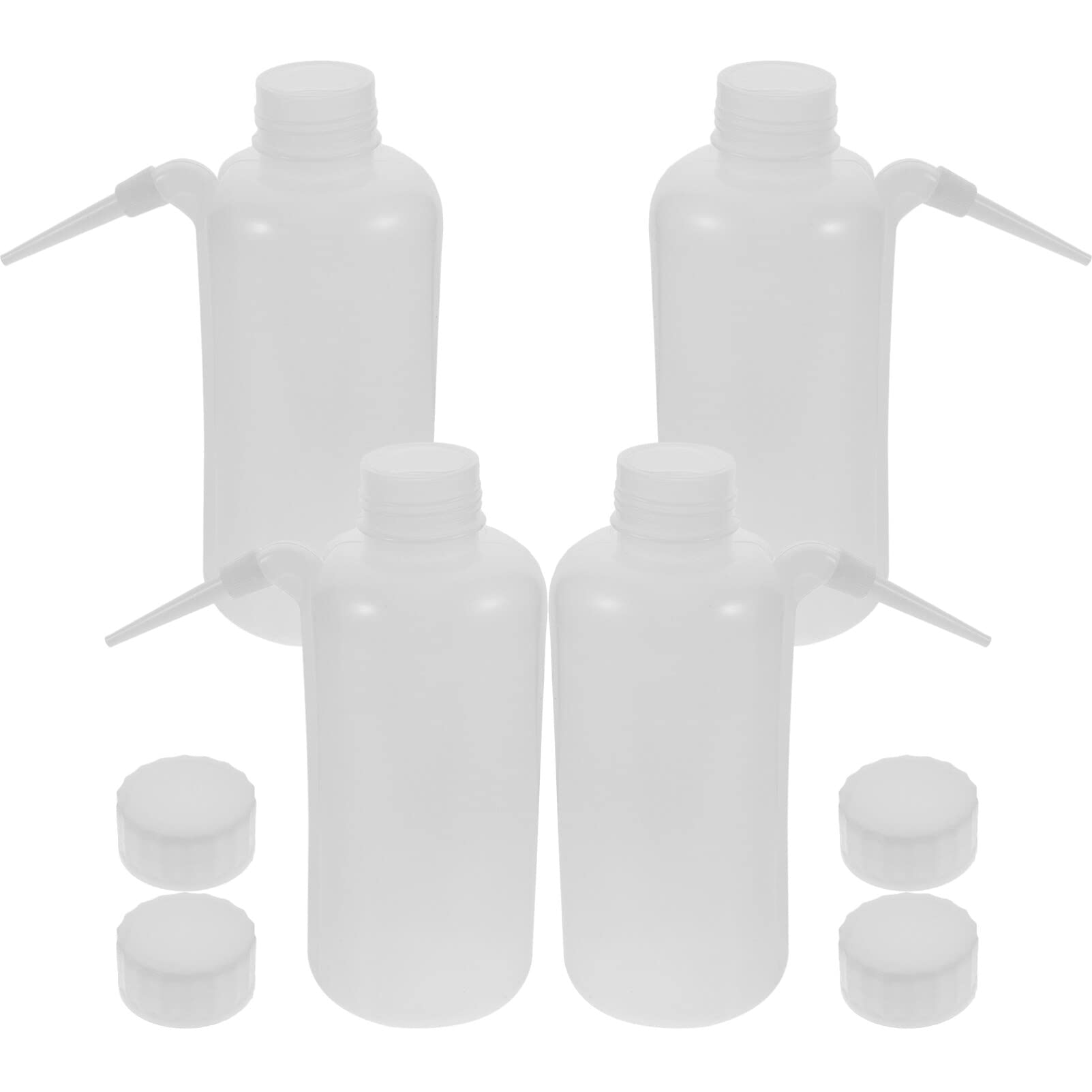 **Lab Safety Wash Bottles - 4PCS PE Squeeze Bottles for Chemical & Water Dispensing | Ideal for Laboratory, Tattoo Cleaning, Gardening & DIY Projects**