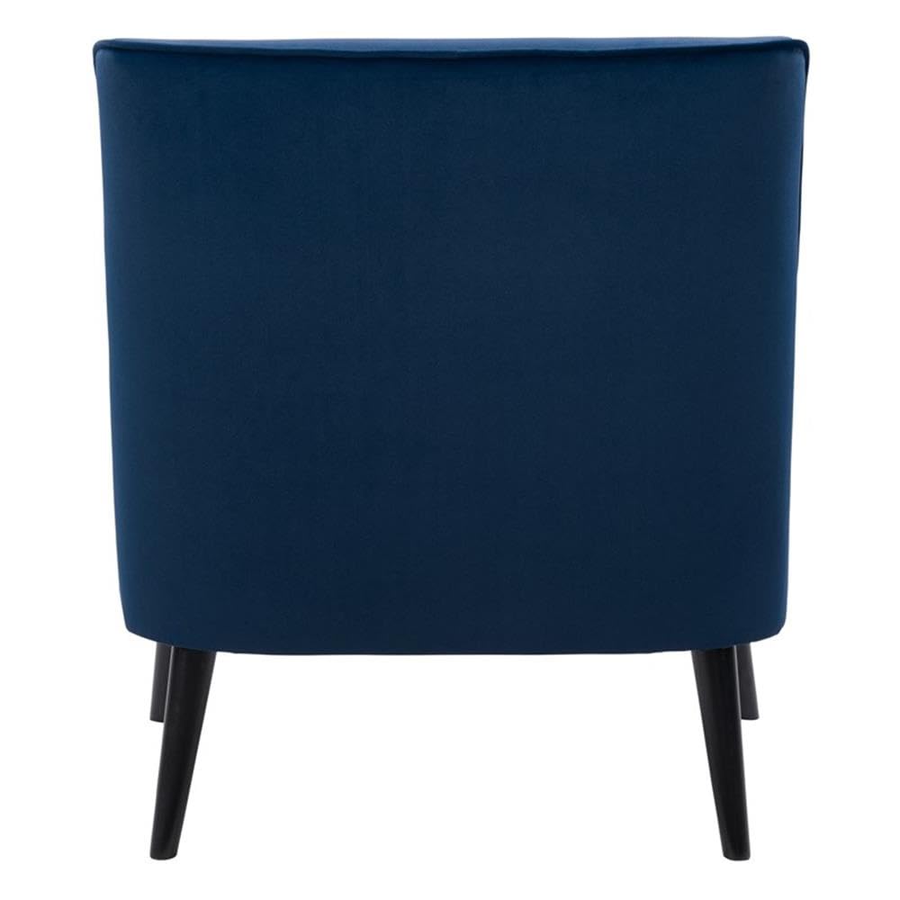 CorLiving Elwood Modern Accent Chair - Blue Velvet Upholstery, Tapered Legs for Living Room, Bedroom & Office | Stylish Mid-Century Design for Home Decor