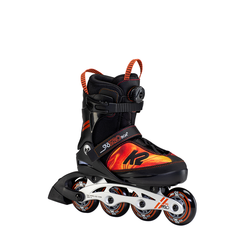 K2 Sk8 Hero BOA Aluminum Snowboard Boots - Orange Swirl Design | Comfortable & Durable for All-Mountain Riding & Freestyle Snowboarding