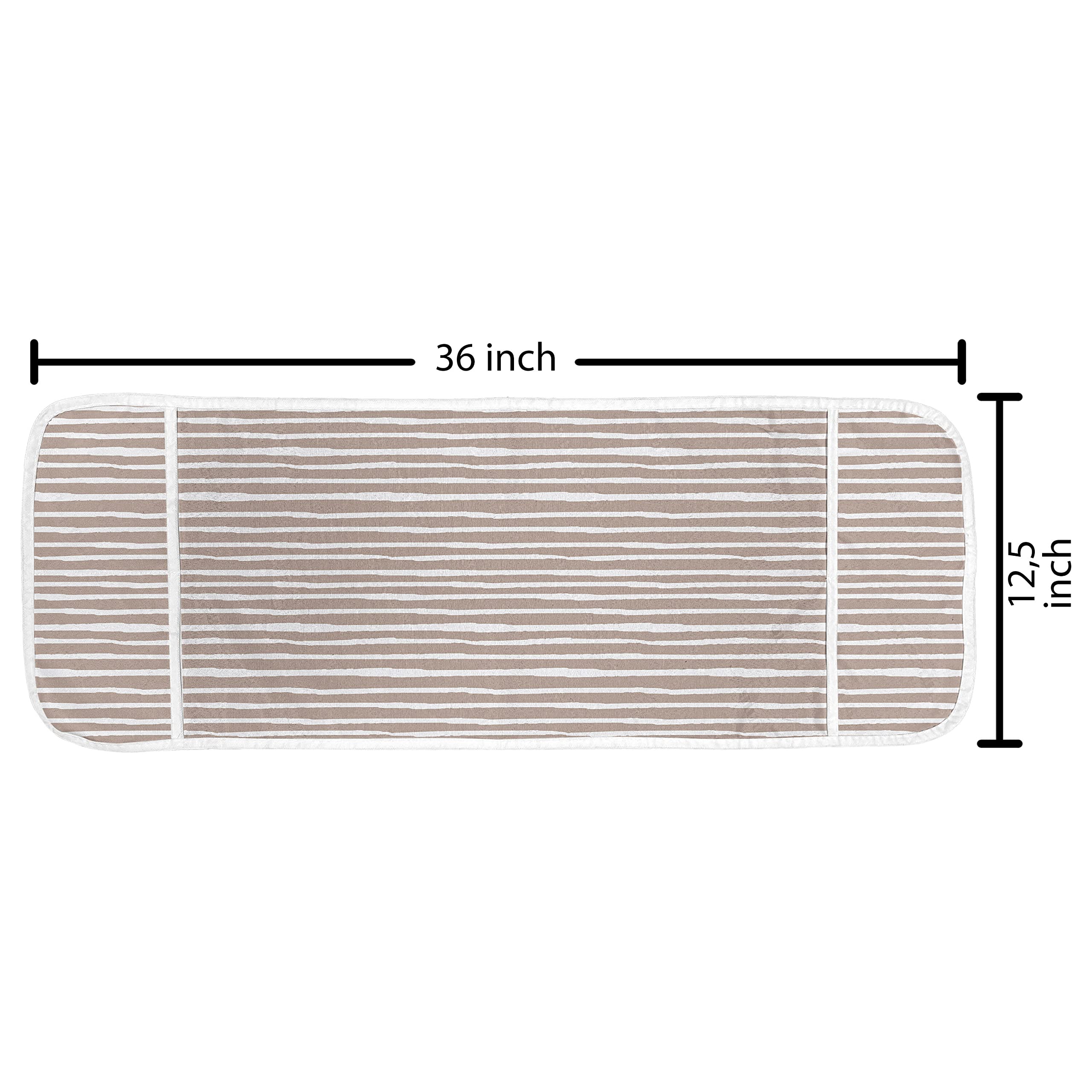 Ambesonne Abstract Microwave Oven Cover - Minimalist Horizontal Brushstroke Stripes Design, Waterproof Kitchen Organizer with Pockets, 36