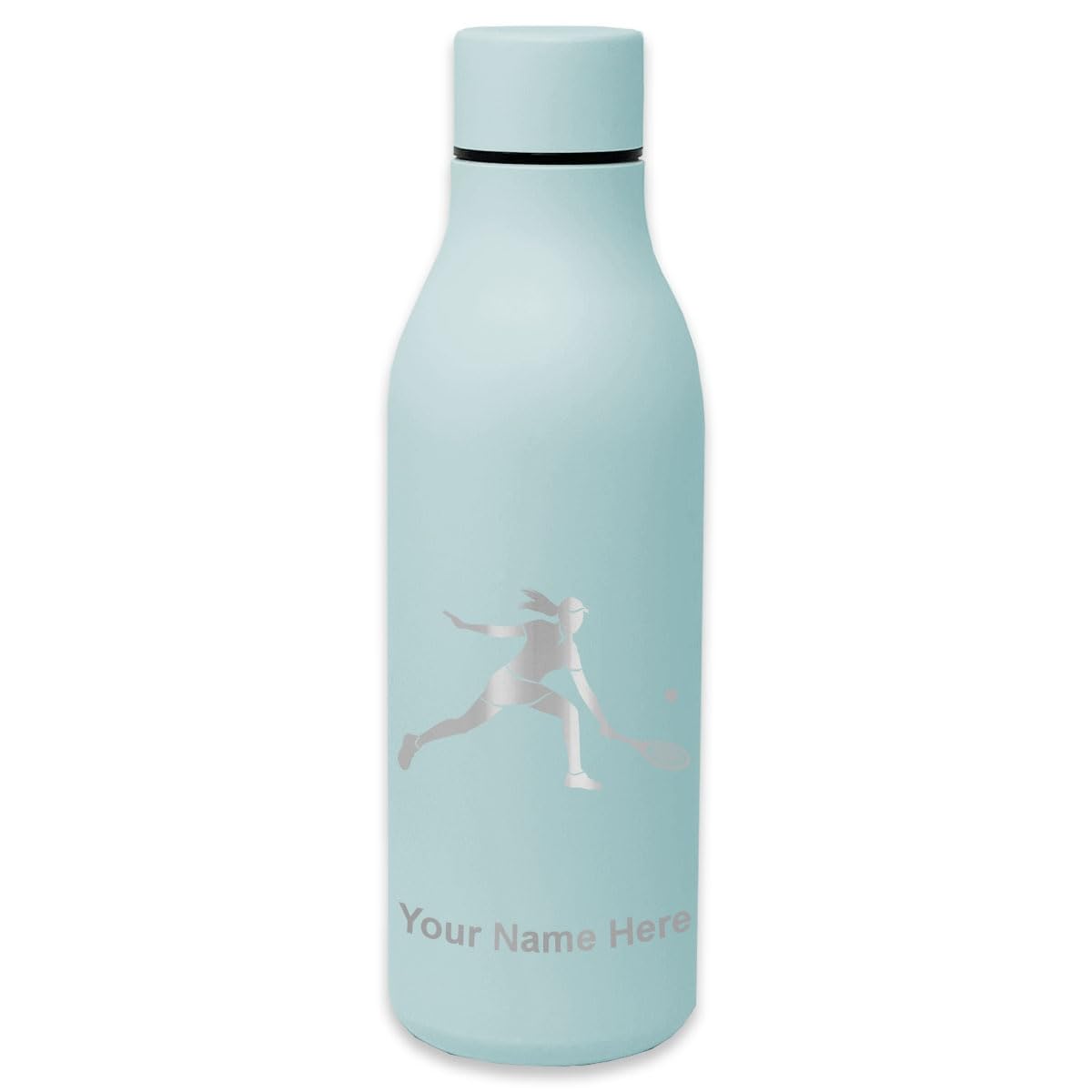 Premium Double Wall Stainless Steel Water Bottle - Insulated 24oz Vacuum Flask for Hot & Cold Drinks, Leakproof with Personalized Engraving Option | Perfect Gift for Tennis Players, Gym, Hiking & Outdoor Activities