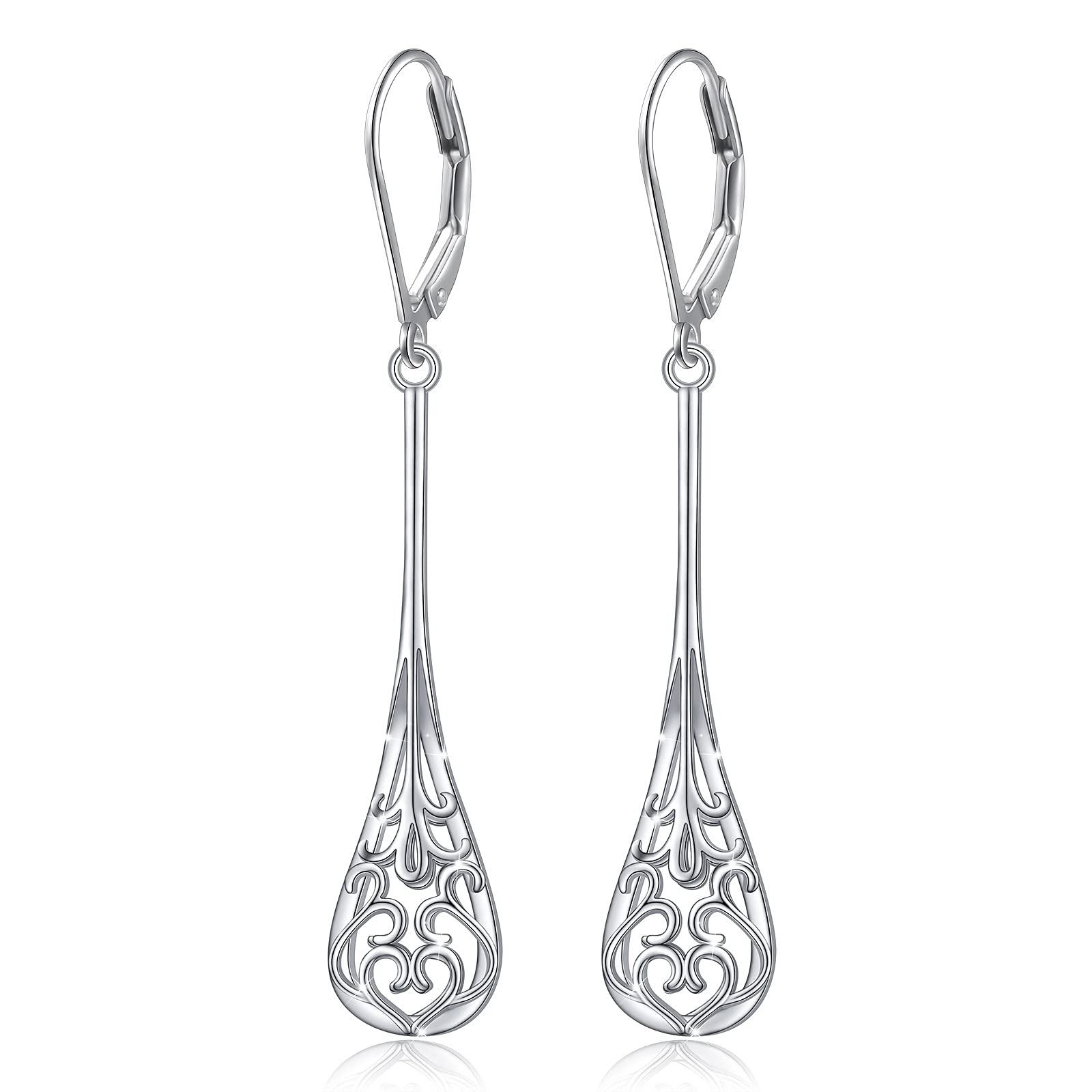S925 Sterling Silver Vertical Drop Dangle Earrings for Women & Teens - Elegant Fashion Jewelry Gift for Birthday, Anniversary & Special Occasions