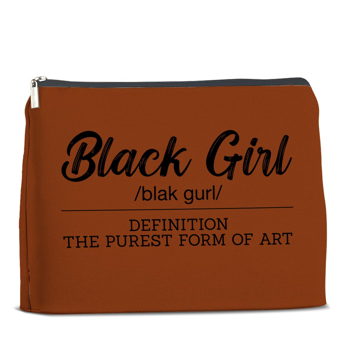 African American Makeup Bag for Black Women - Large Zippered Cosmetic Pouch with Unique Afrocentric Design | Perfect for Travel, Gym & Daily Beauty Organization