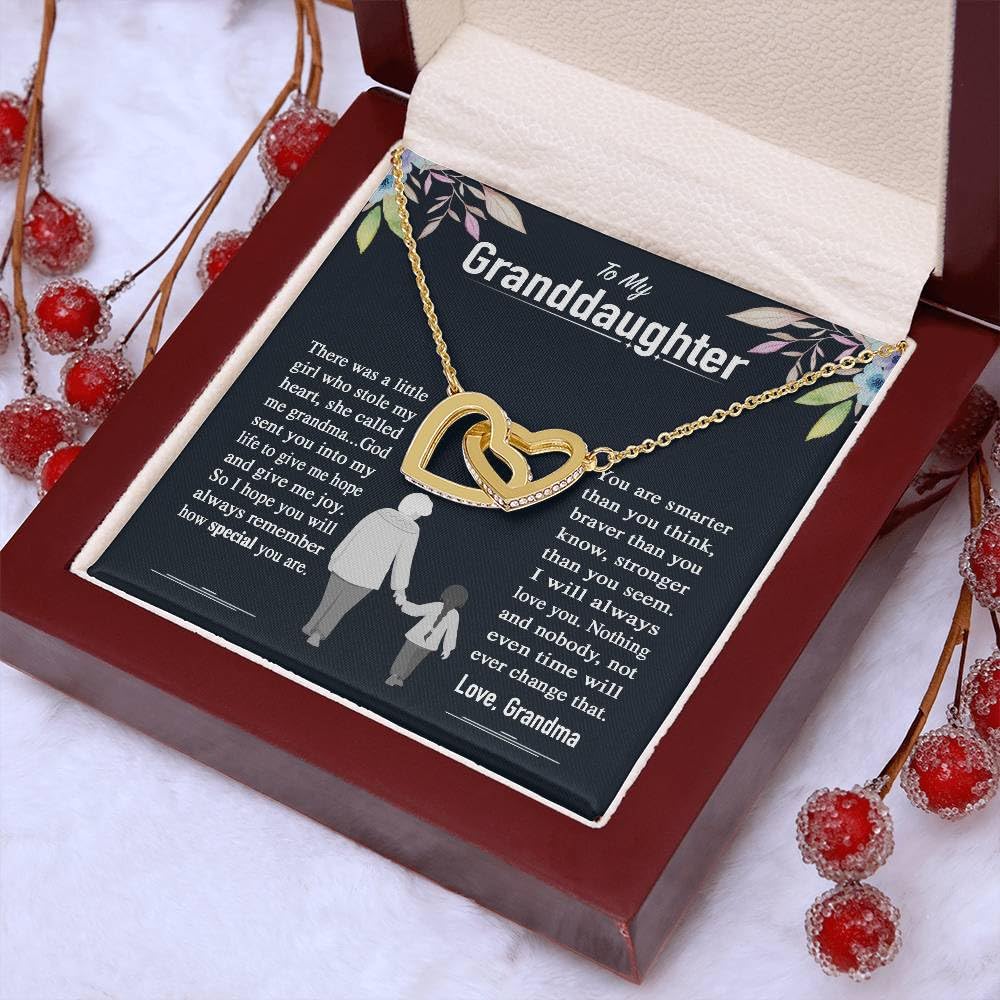 Granddaughter Necklace - Heartfelt Gift from Grandpa & Grandma, Birthday & Graduation Jewelry Pendant with Message Card & Gift Box - Perfect for Special Occasions & Keepsake Memories