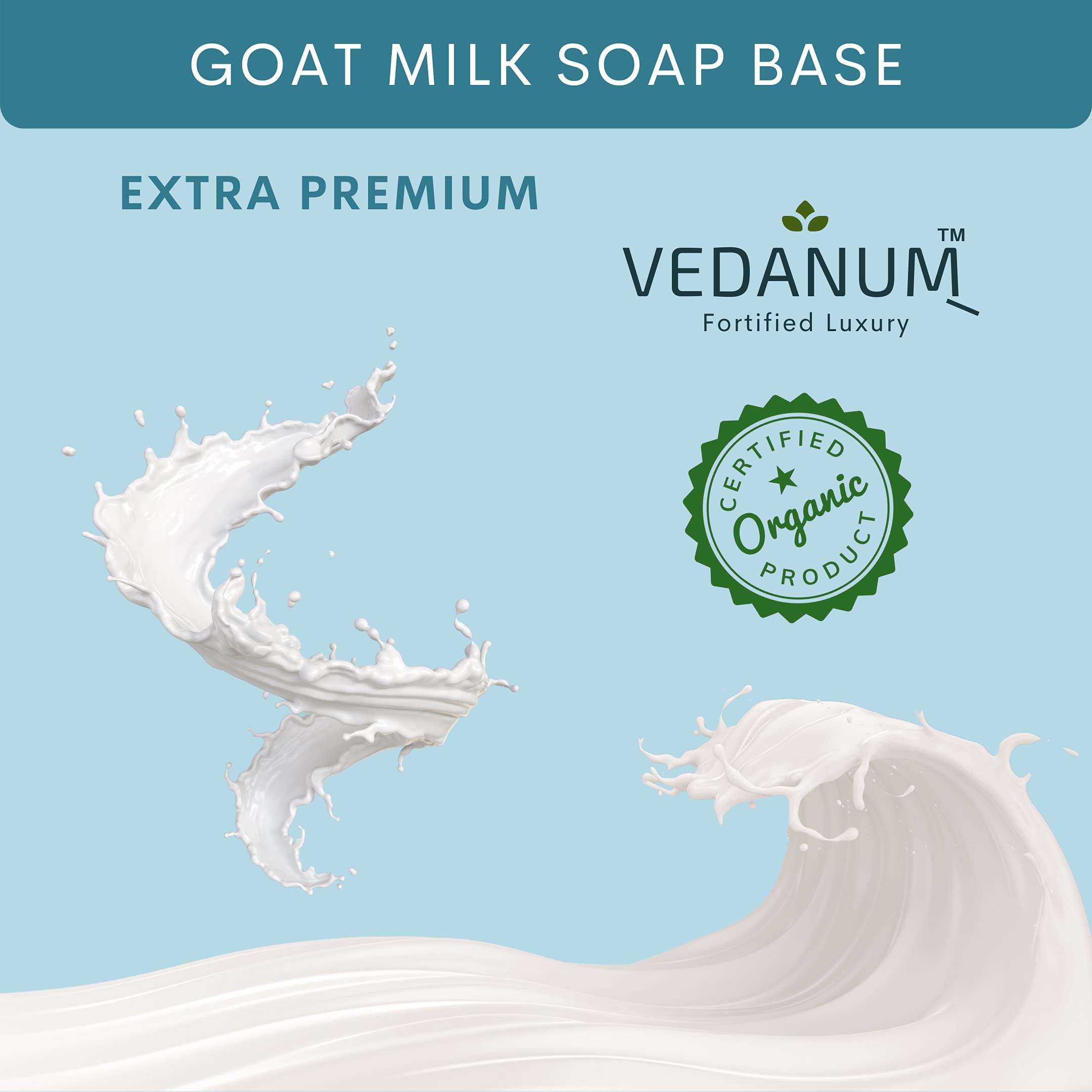 VEDANUM Goat Milk Ultra Premium Melt and Pour Soap Base for Soap Making - 500g (Sulfate & Paraben Free, Natural Skincare) - Perfect for DIY Soap Crafting, Gift Making, and Sensitive Skin Care