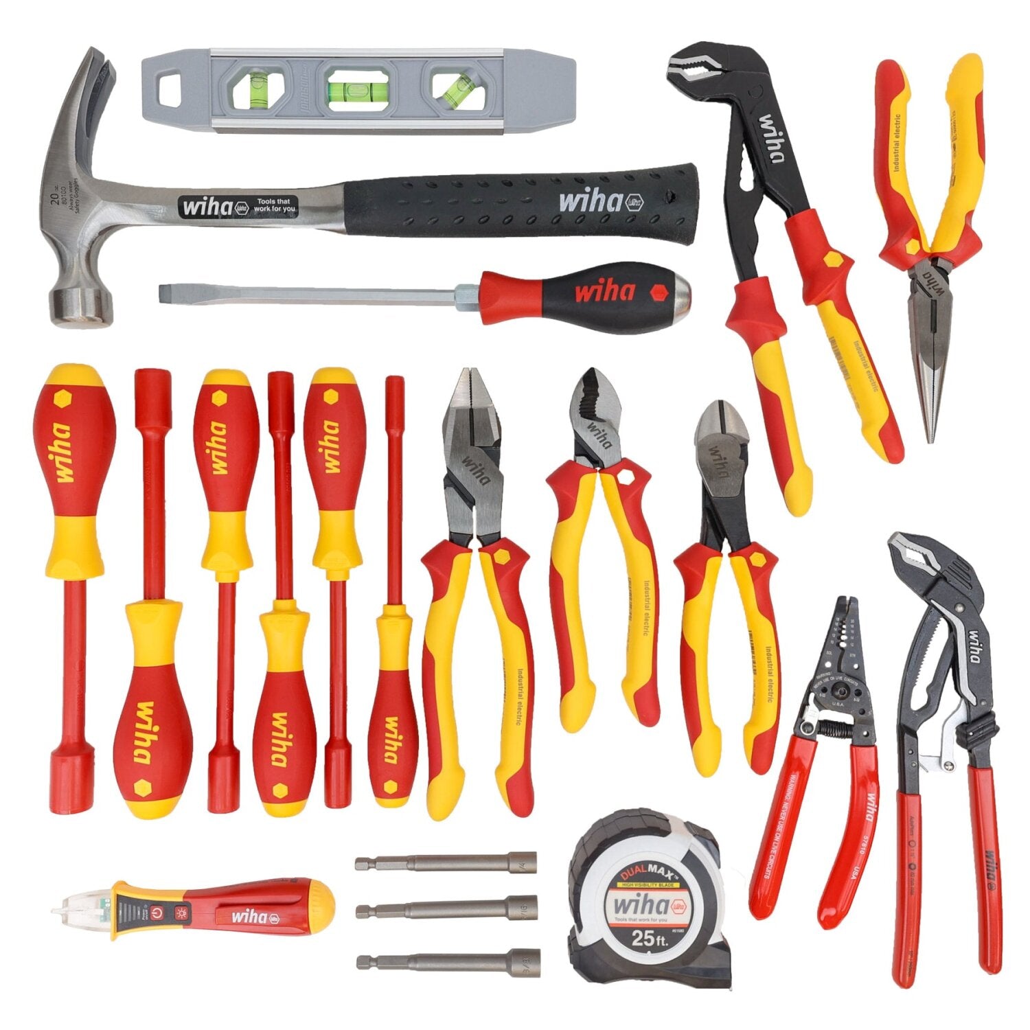 Wiha 91872 Master Electrician's Insulated Tool Kit - 59 Piece Heavy Duty Backpack Set for Professional Electricians | Perfect for Industrial Maintenance & Home Electrical Repairs