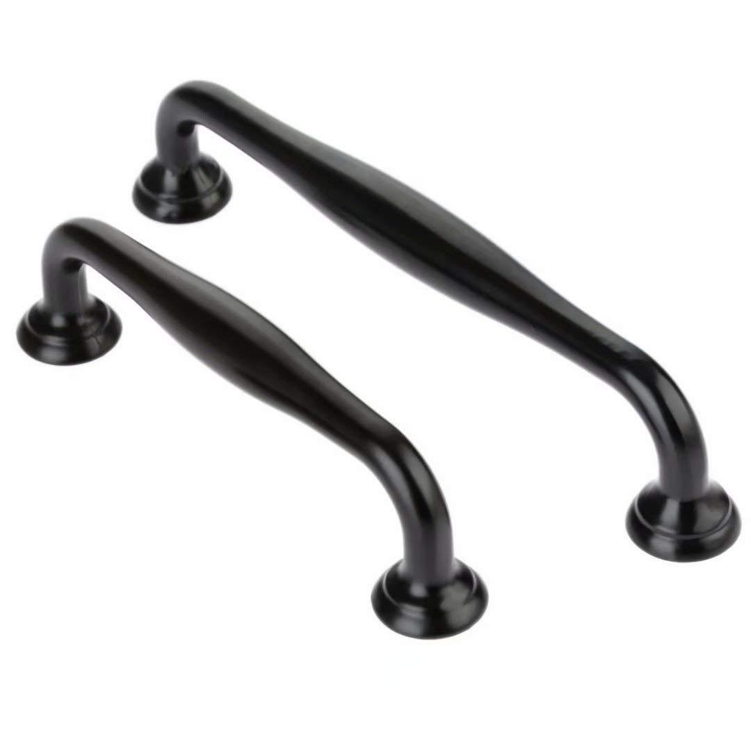 **10-Pack Black Cabinet Handles & Drawer Pulls - Durable Zinc Alloy Minimalist Cupboard Door Handles for Kitchen Cabinets, Drawers & Home Decor (128mm) - Perfect for Modern Kitchens, Bathrooms & Furniture Upgrades**