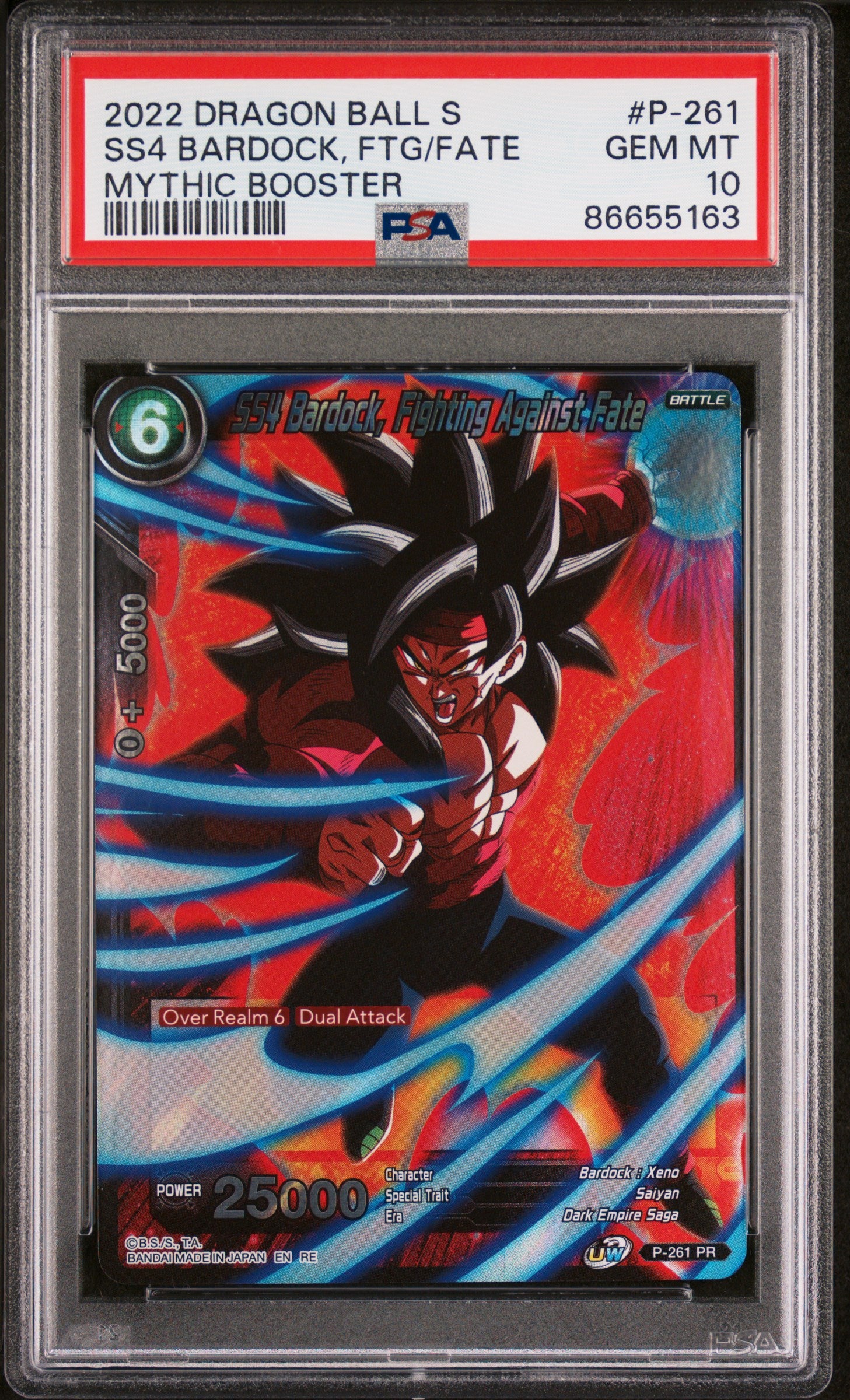 2022 Dragon Ball Super Mythic Booster SS4 Bardock FTG/FATE #P 261 PSA 10 Graded Card - Perfect for Collectors, Gaming & Anime Fans