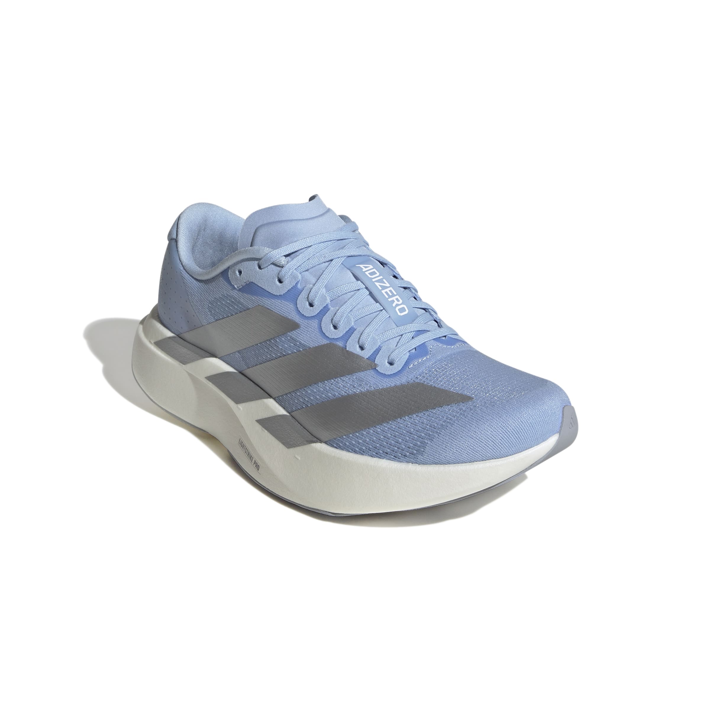 Women's Adidas Adizero Evo SL Running Shoes - Lightweight & Breathable for Marathon Training (Global Blue/Silver Metallic/Footwear White) | Perfect for Road Running, Gym Workouts & Daily Jogging
