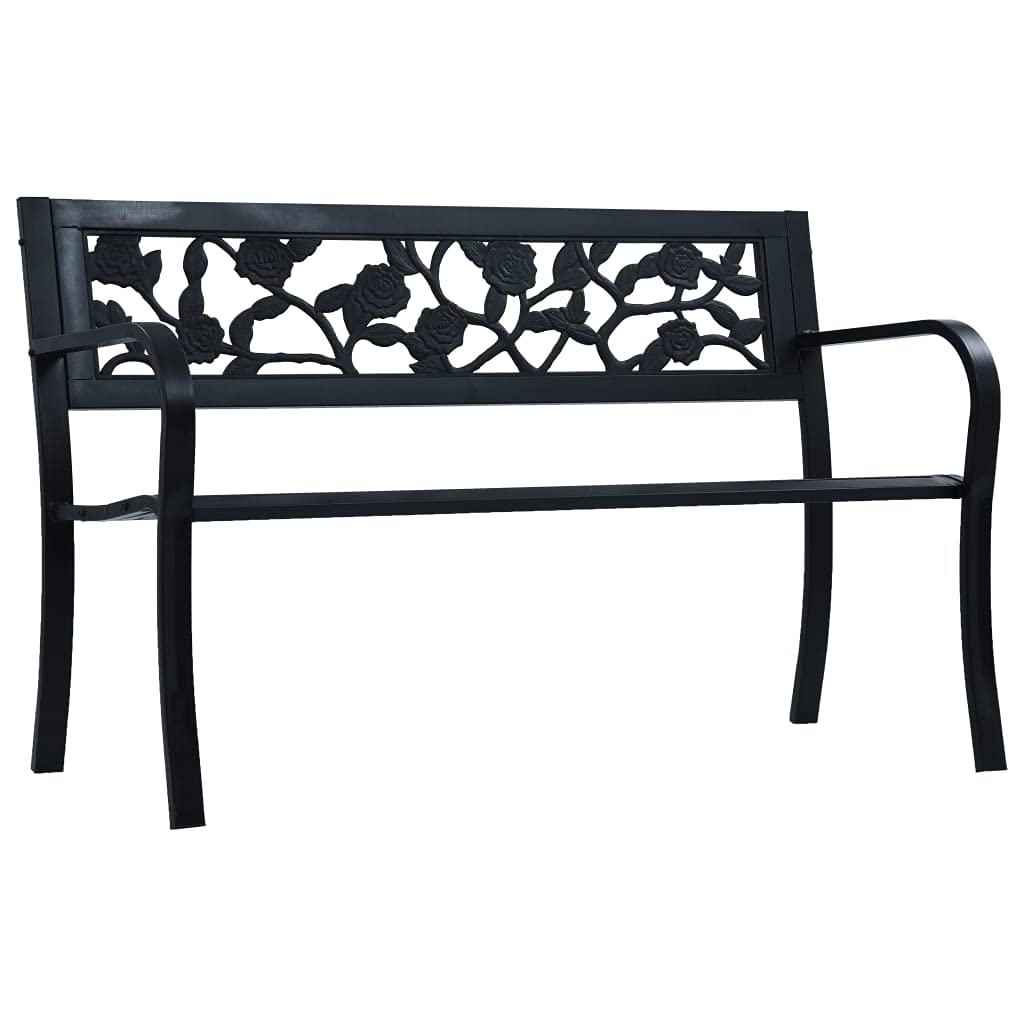Antique Bronze Steel Garden Bench 49.2