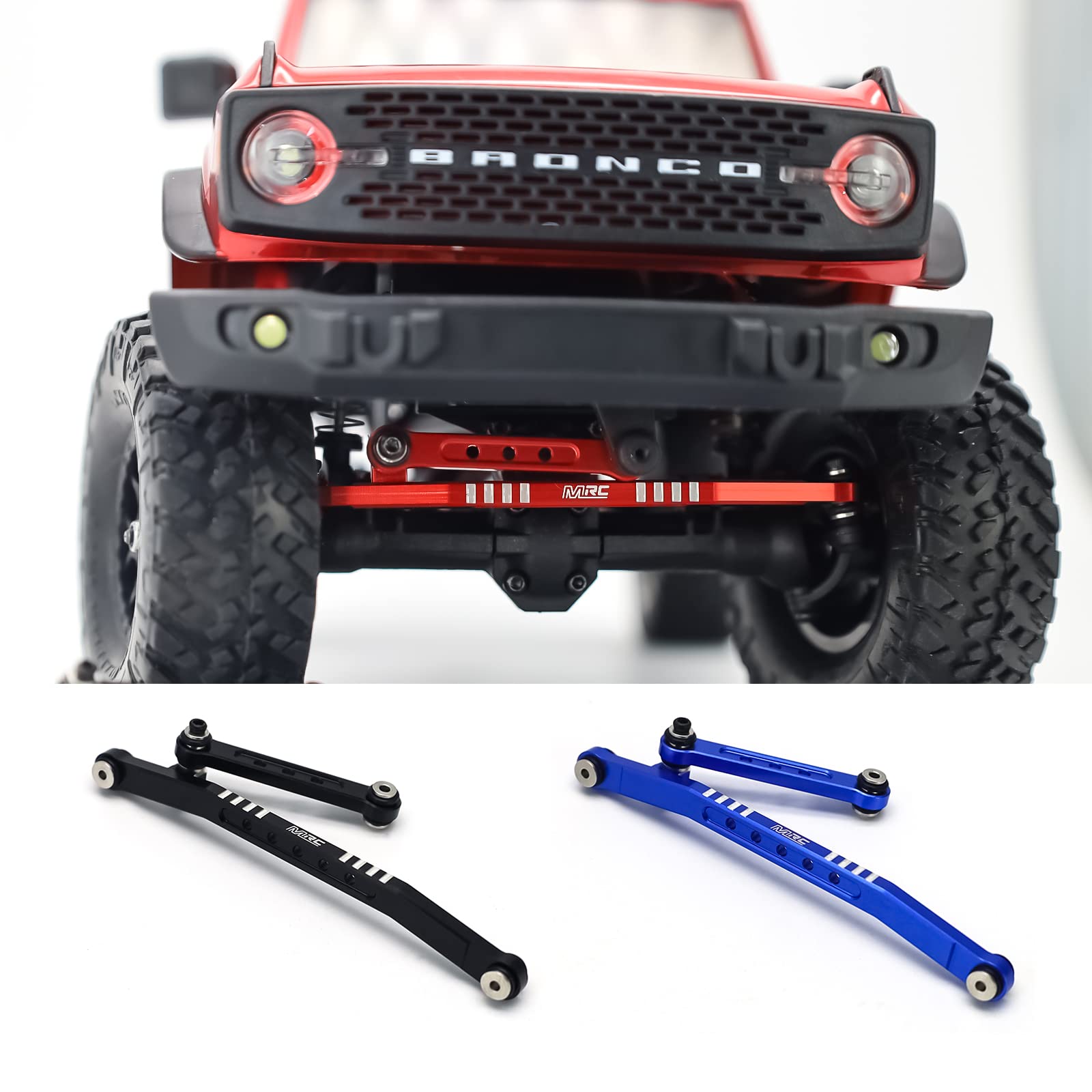 MRC SCX24 Steering Links Upgrades Set - Heavy Duty Steering Links for 1/24 RC Crawler AXIAL SCX24 AXI90081 AXI00004 - Black Aluminum Alloy Replacement Parts for Off-Road RC Car Crawling and Trail Adventures