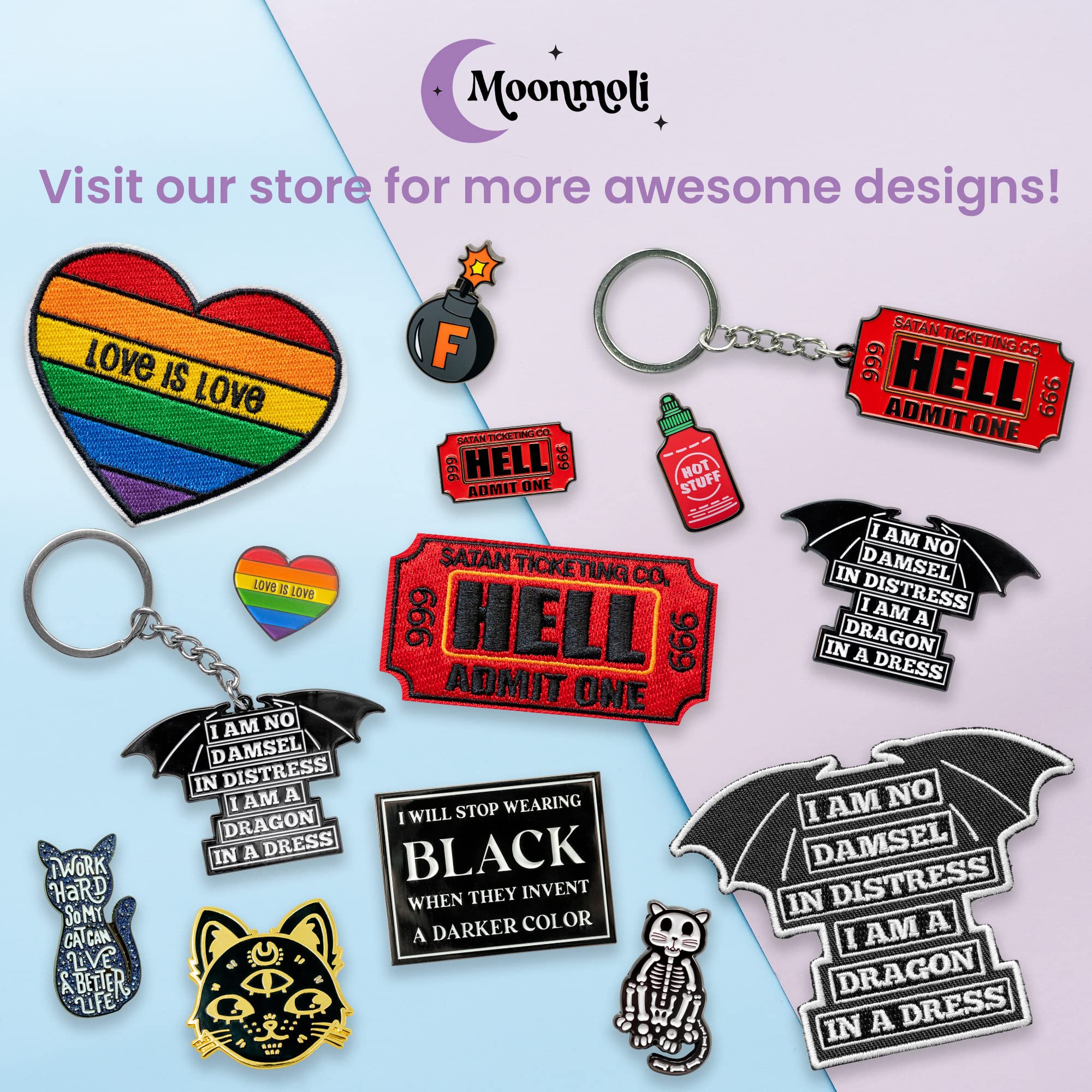Creative & Funny Aesthetic Enamel Pins - 1.25 Inch Cute Lapel Pins for Backpacks, Hats, Jackets & Bags with Secure Rubber Backing - Durable Fashion Accessories for Everyday Wear, Gifts & Collectibles