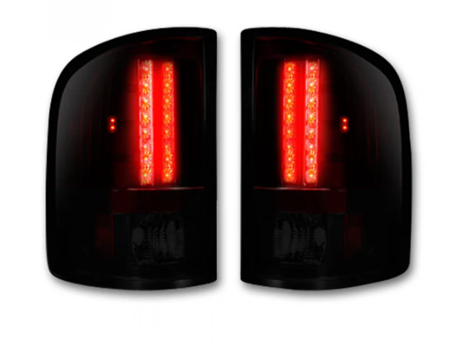 2007-2013 GMC Sierra LED Tail Lights - Dark Red Smoked Lens for Improved Visibility & Style | Perfect for Night Driving & Custom Truck Upgrades