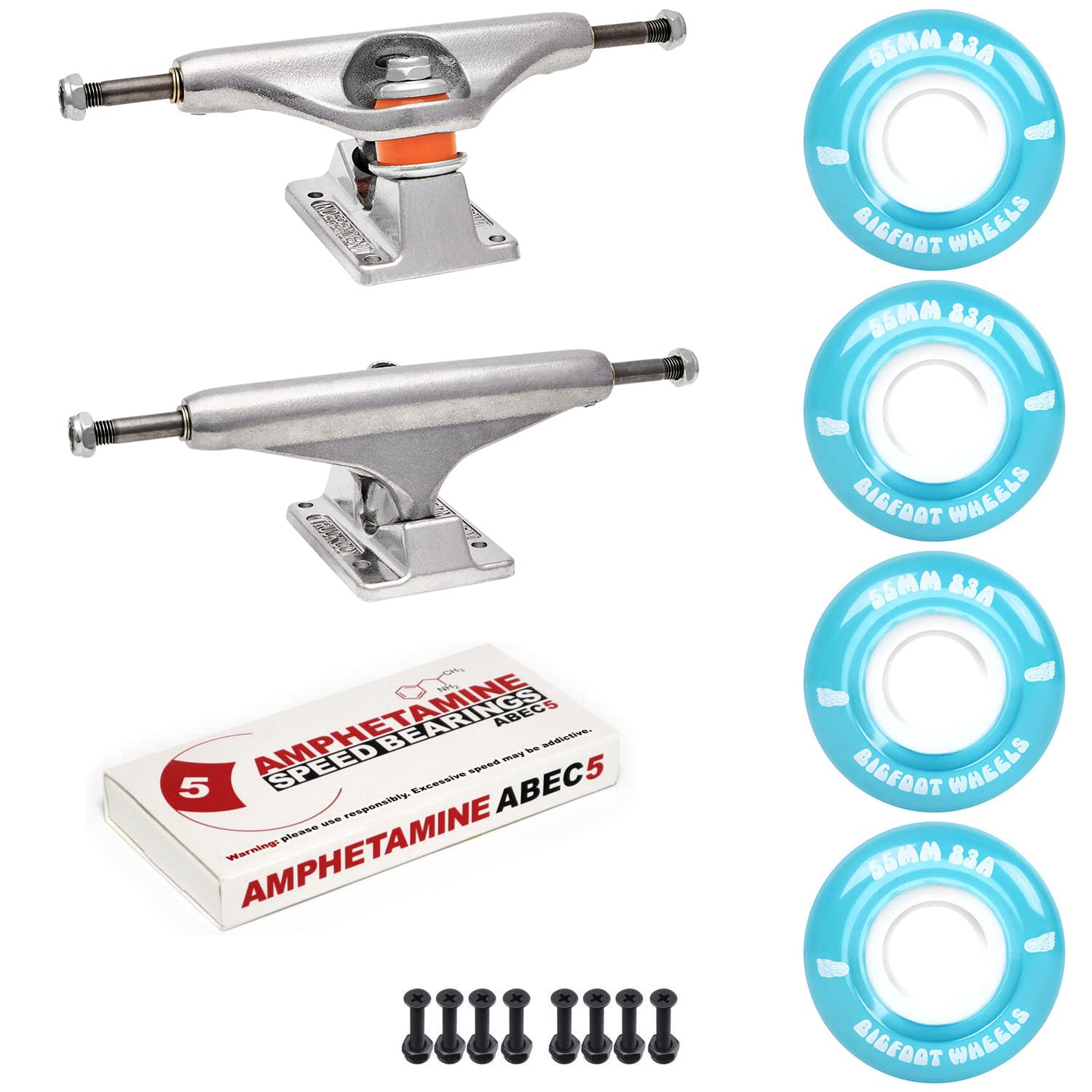 Independent Trucks 83A Cruiser Wheels with ABEC 5 Bearings - Smooth Ride for Skateboarding & Commuting | Perfect for Street Skating & Campus Cruising