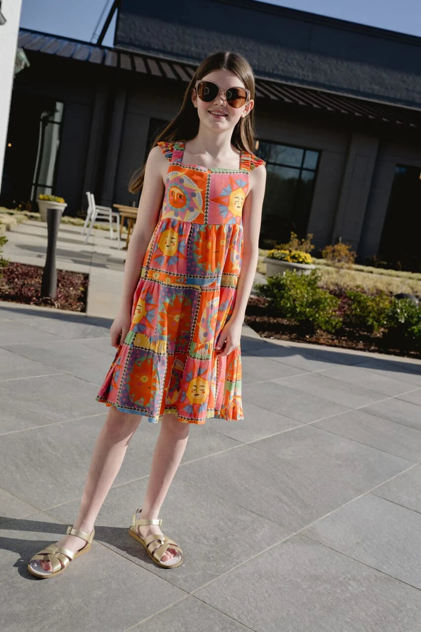 Briton Court Anna Dress - Elegant Women's Floral Midi Dress for Casual Wear, Parties & Special Occasions