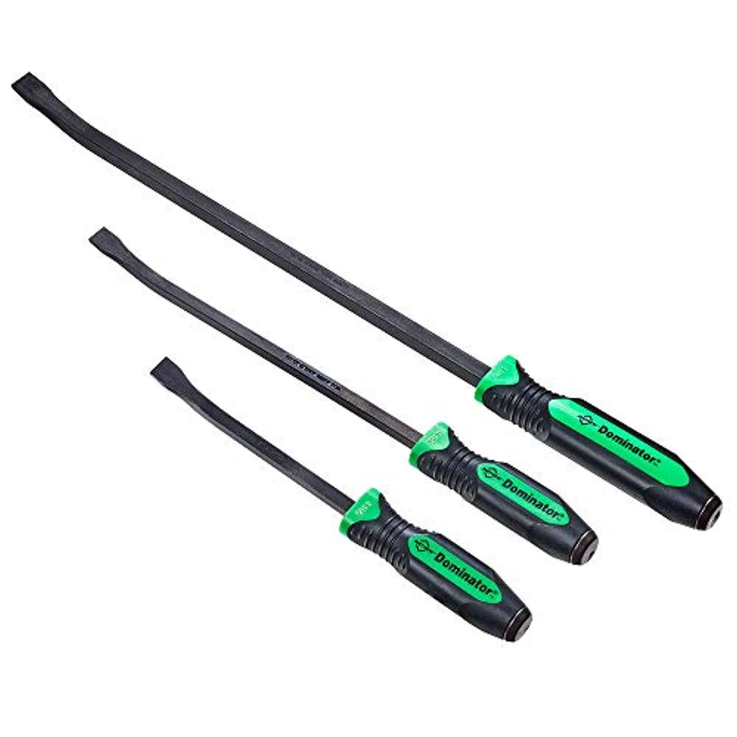 Mayhew 14071GN 3-Piece Dominator Curved Pry Bar Set - Heavy Duty Green Pry Bars for Auto Repair, Construction & Demolition | Perfect for Mechanics, Contractors & DIY Projects
