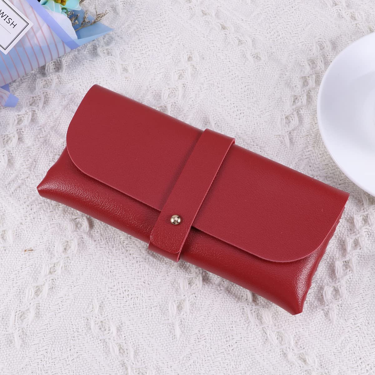 SHERCHPRY Handmade Genuine Leather Eyeglass Case with Buckle Clamshell Design - Protective Storage for Reading Glasses & Sunglasses | Perfect for Travel, Office & Daily Use