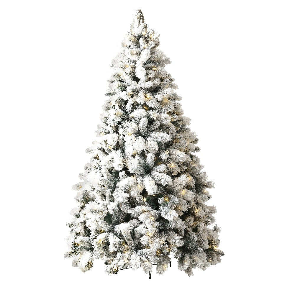 2.1M Pre-Lit Christmas Tree with 500 Warm White LED Lights & Snowy Tips - Perfect for Living Room, Office Holiday Decorations