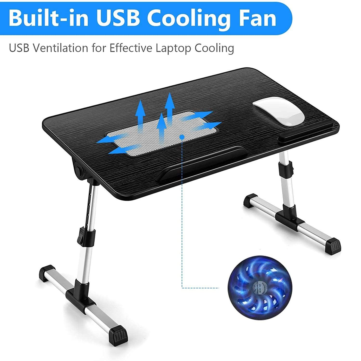 BoxWave Stand and Mount for Dell Latitude 5430 Rugged Laptop (14 Inch) - Adjustable True Wood Laptop Bed Tray Stand, Ergonomic Desk Stand for Comfortable Work in Bed, Office, or Home - Jet Black