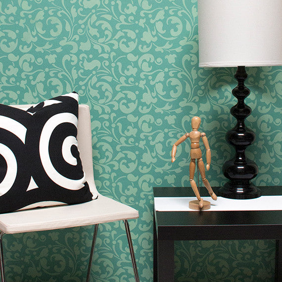 Premium Sultan Swirl Wall Stencil - Reusable DIY Painting Template for Home Decor, Accent Walls & Creative Projects - Perfect for Bedrooms, Living Rooms & Nursery