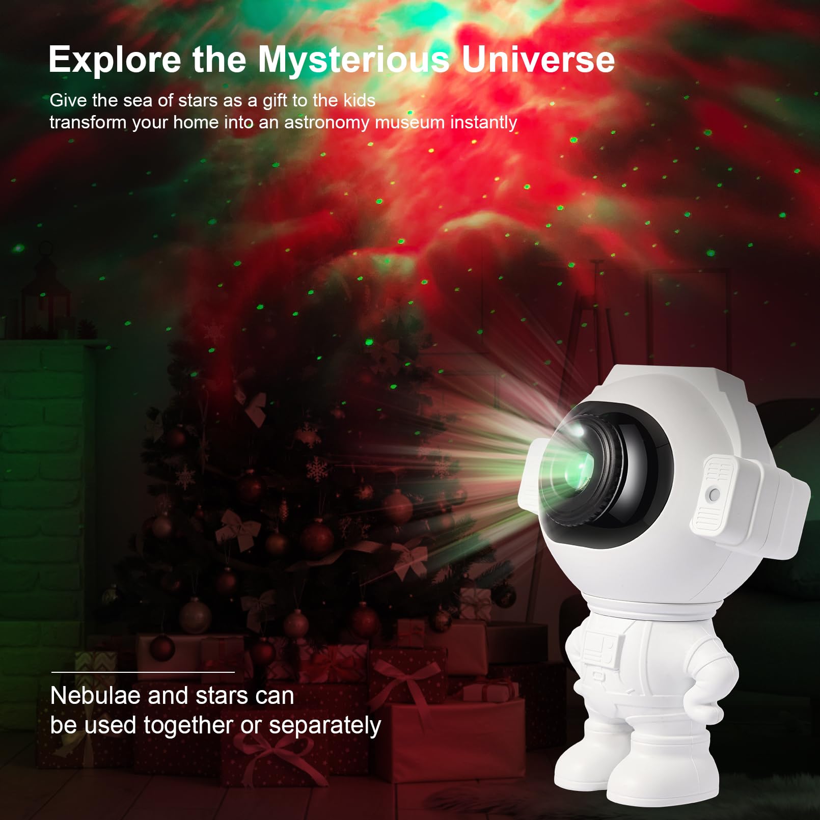 Astronaut Galaxy Projector - 360° Star Projector Night Light with Remote & Timer | Kids Room Decor, Bedroom Ceiling Light | Perfect for Nursery, Christmas Gifts & Birthday Parties (Space Themed Decor)