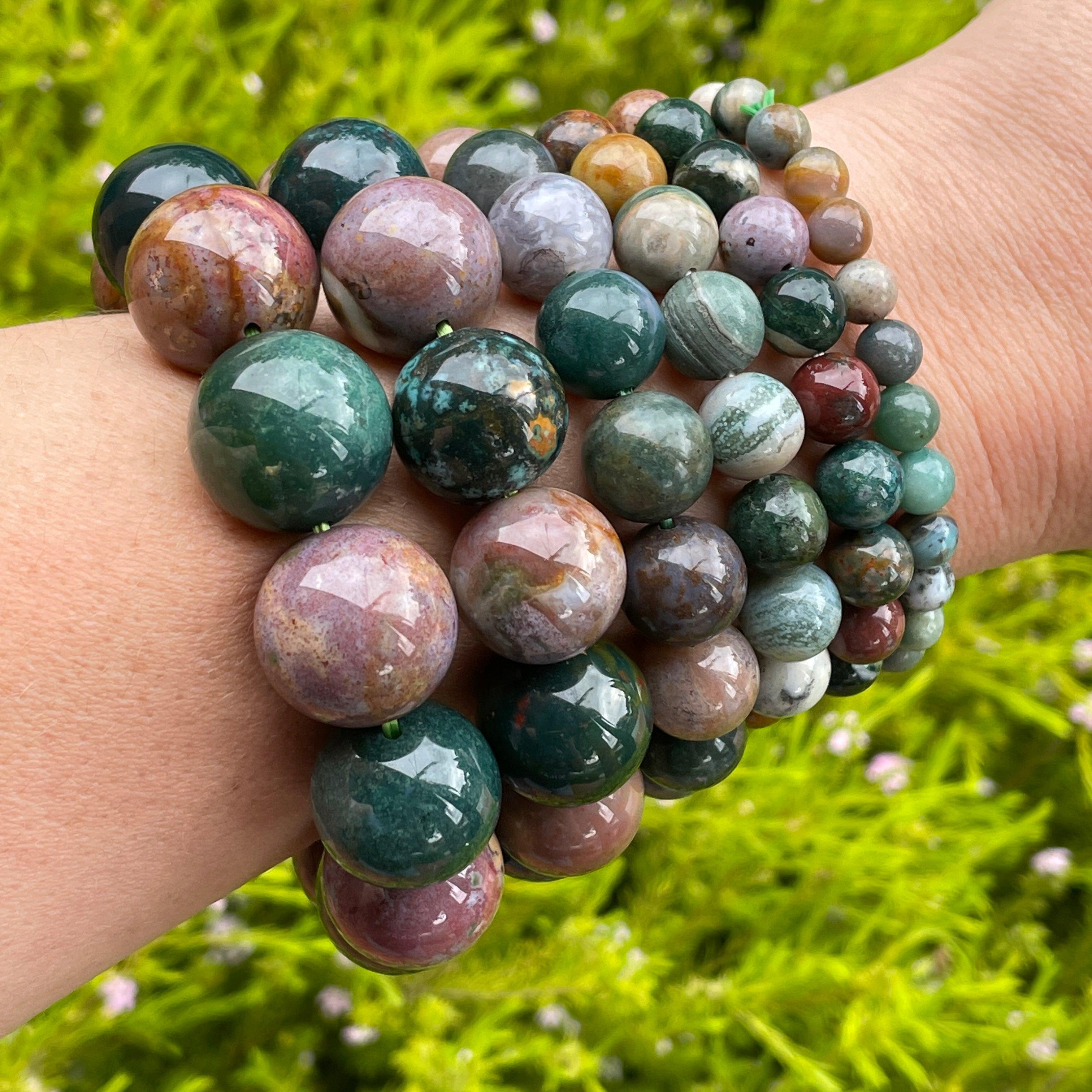 Ocean Jasper Bracelet for Women - Natural Stone Beaded Healing Jewelry for Stress Relief & Positive Energy - Perfect for Meditation, Yoga & Spiritual Gifts
