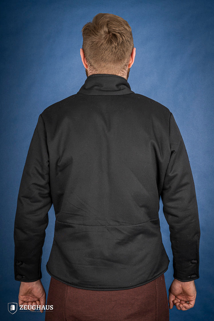 Black Arming Doublet - Medieval Renaissance LARP Costume for Cosplay & Historical Reenactment
