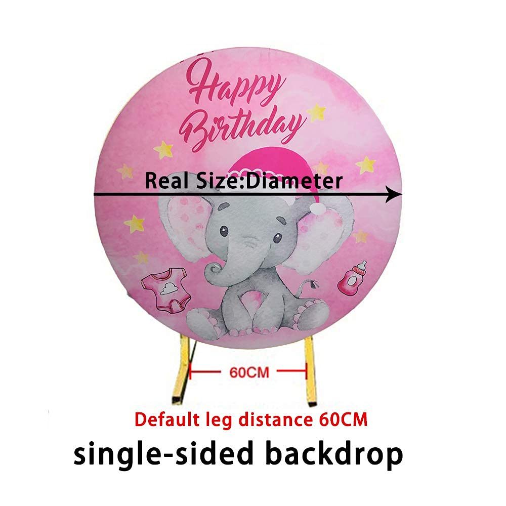 Elegant White Swan with Gold Crown Floral Backdrop - 7x7ft Polyester Round Birthday Banner for Girls 1st Bday Party, Cake Smash Photo Props, Baby Shower & Princess Theme Decor