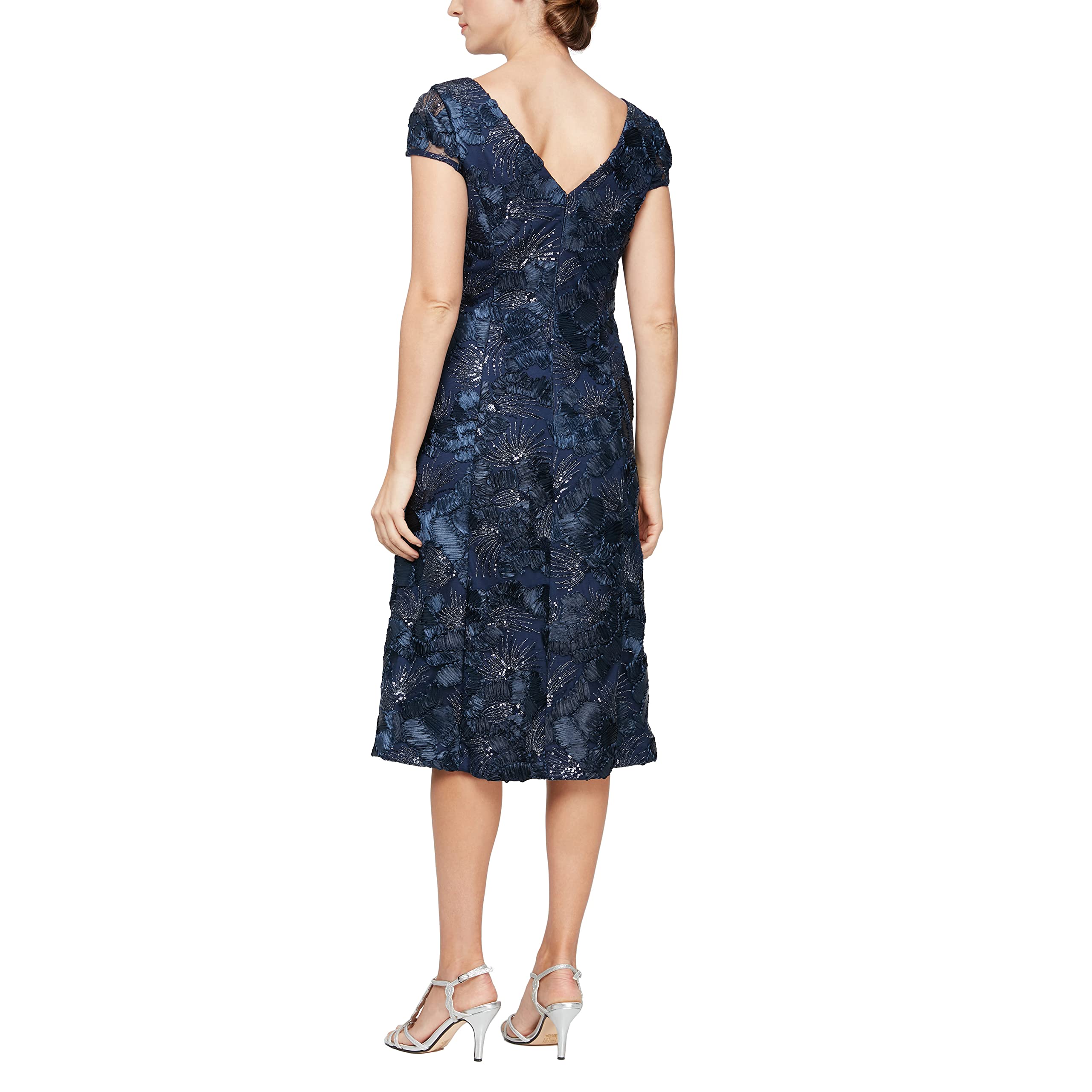 Alex Evenings Women's Short Embroidered Cocktail Dresses - Elegant Formal Party & Wedding Guest Attire for Special Occasions