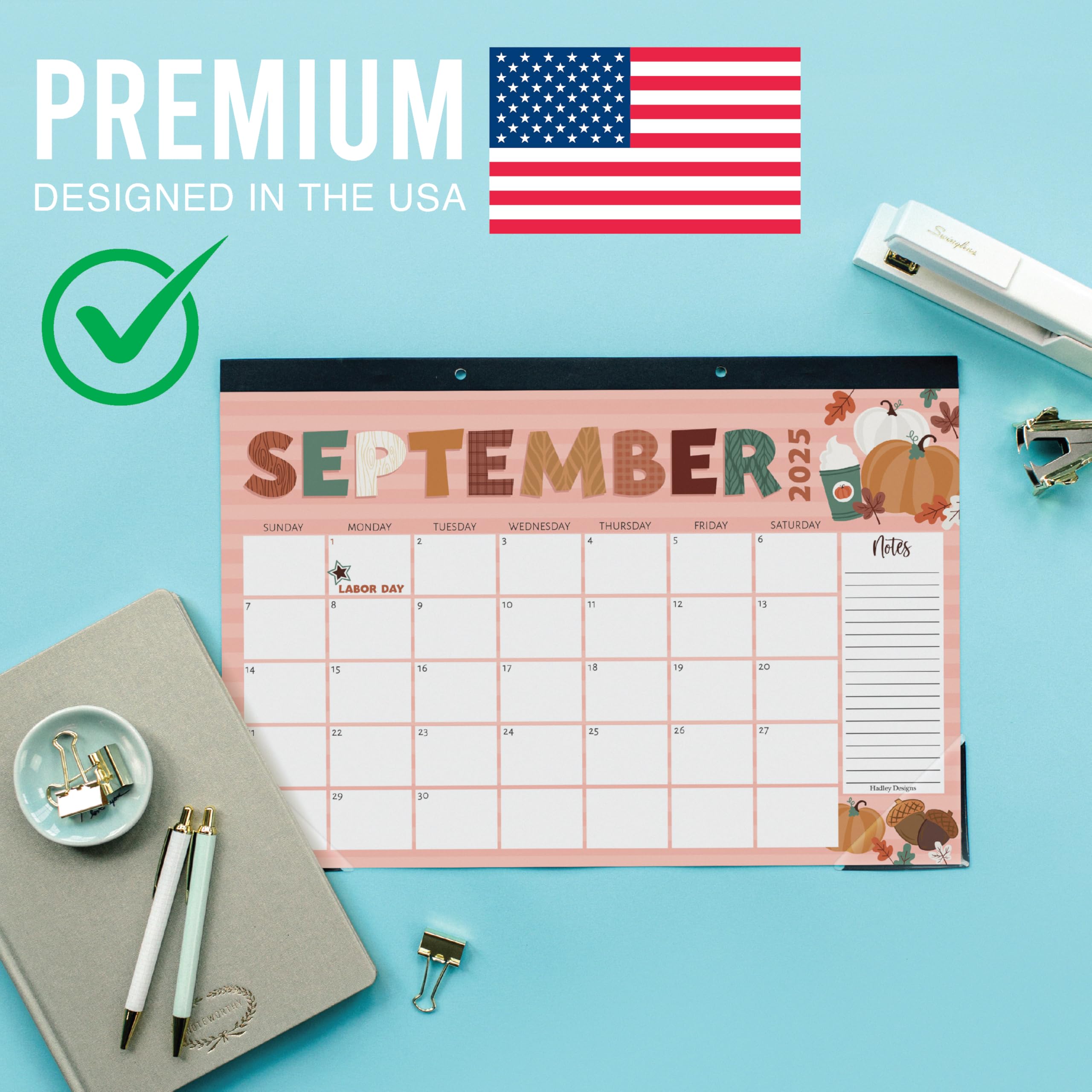 Hadley Designs 2025-2026 Large 18-Month Desk Calendar - 17