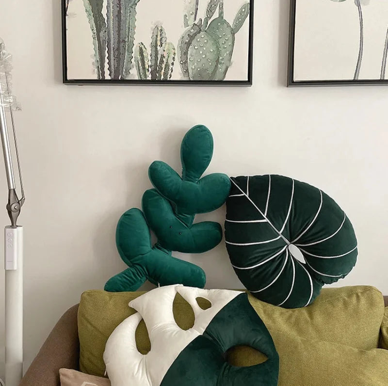 Botanic Bliss Leaf Pillow - Organic Bamboo Fiber Pillow for Side & Back Sleepers - Perfect for Home, Office & Travel Use