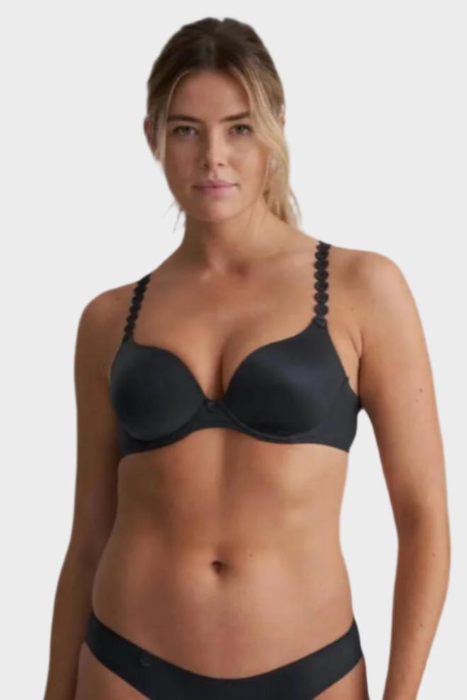Tom Heart Shaped Bra in Graphite Grey - Wireless Comfort Lingerie for Women, Valentine's Day Gift, Everyday Wear & Romantic Occasions