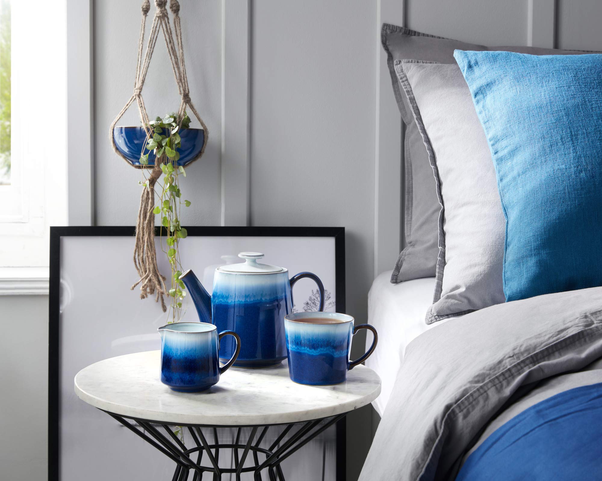 Denby Blue Haze Large Coffee Mug Set of 2 - 400ml Stoneware Tea Cups - Dishwasher & Microwave Safe - Perfect for Home, Office & Gifts