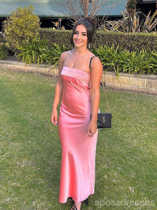 Elegant Pink Strapless Long Prom Dress for Women - Formal Evening Gown for Party, Homecoming, Wedding & Special Occasions | Style 13390