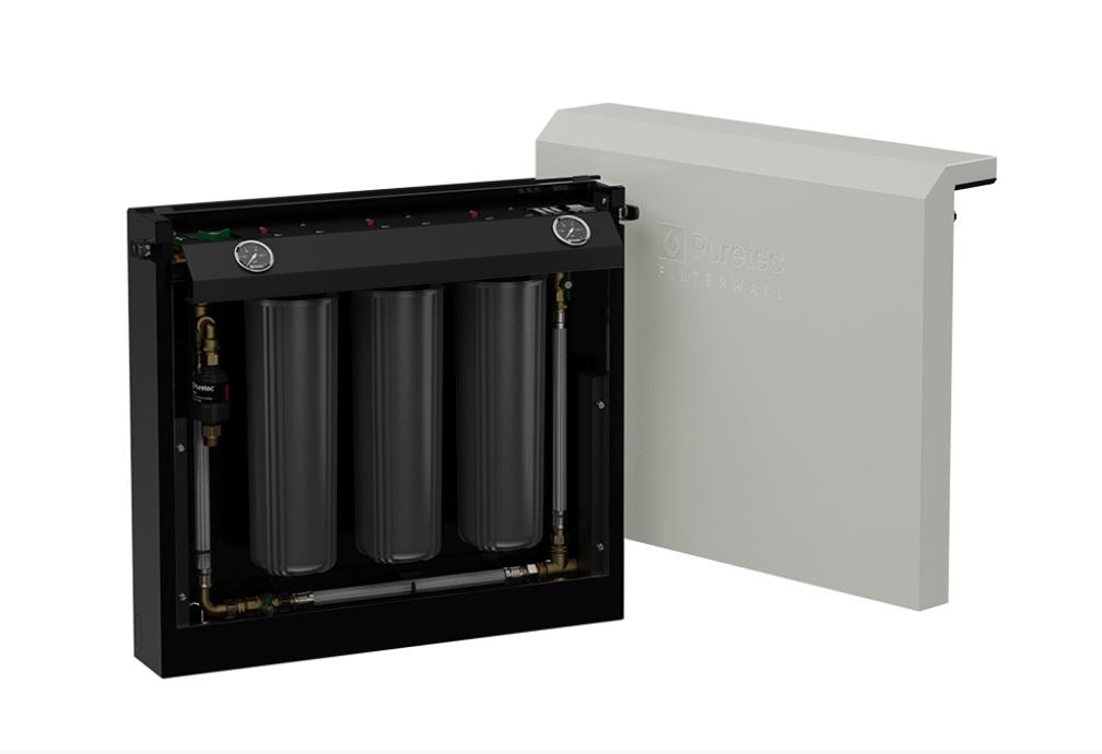 Puretec F5 Whole House Water Filtration System with Bypass Valve | High Capacity Sediment & Carbon Filter | Perfect for Well Water & Municipal Supply | Home, RV & Cabin Use