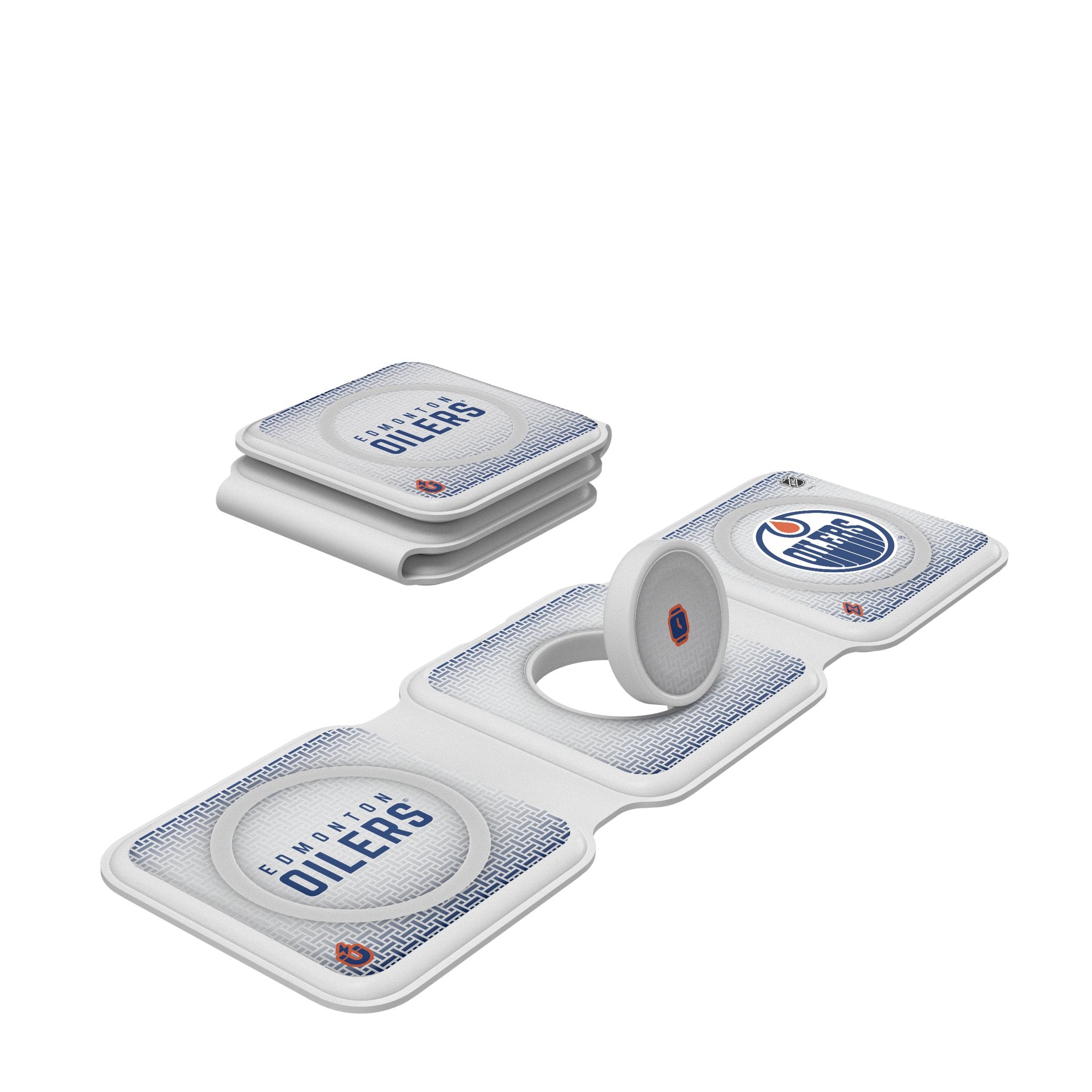 Edmonton Oilers 3-in-1 Foldable Wireless Charger for iPhone, Android & AirPods - Fast Charging Station for Home, Office & Travel