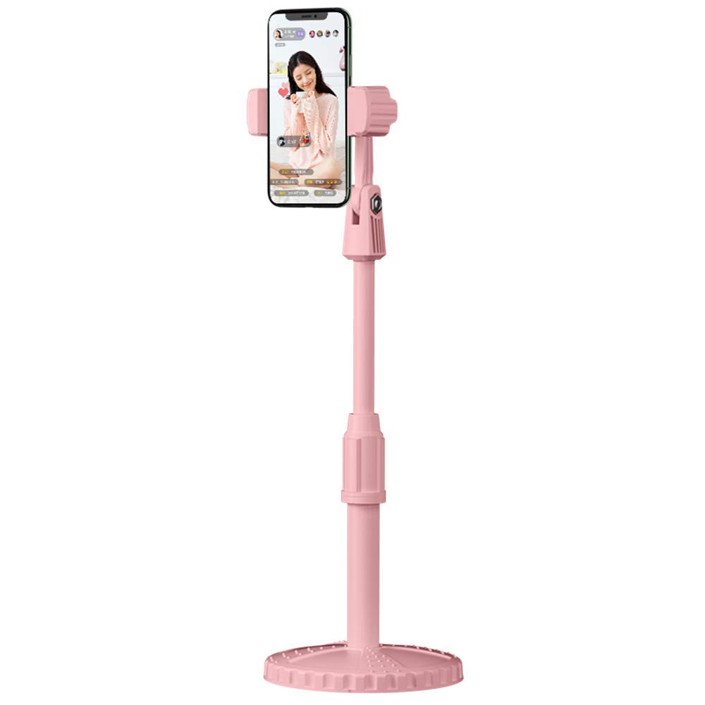 Adjustable & Retractable Phone Stand for Live Streaming - Universal Smartphone Holder for YouTube, Instagram, TikTok Videos, Online Classes & Makeup Tutorials (Sakura Pink) | Perfect for Content Creators, Students & Beauty Enthusiasts