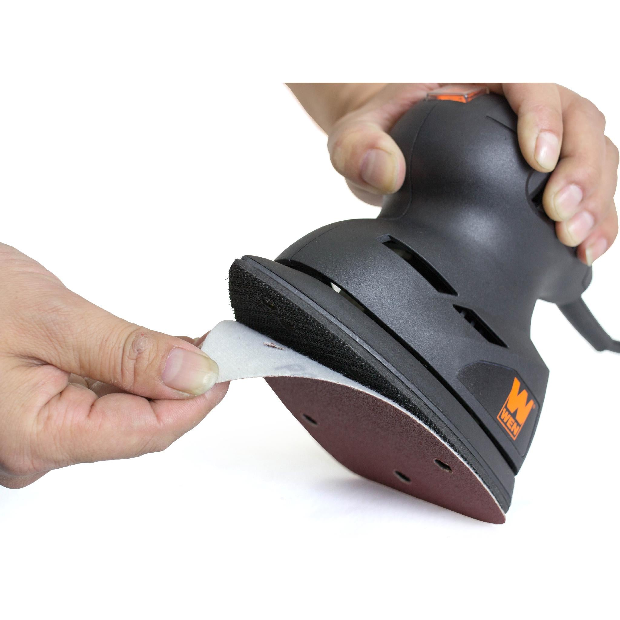 WEN 6301SP 12-Pack Palm Sander Sandpaper Sheets - 120 Grit for Woodworking & DIY Projects - Perfect for Furniture Refinishing, Cabinet Sanding & Surface Preparation
