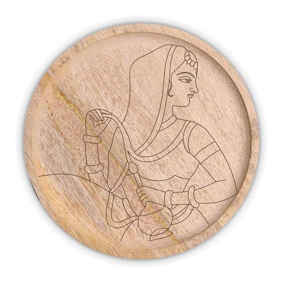 Stone X Jali Creation Pre-Marked Wooden Base Cutout for DIY Crafts, Home & Room Decor - Artistic Wooden Artwork (WB-PCOK WND-5) - Perfect for Wall Hangings, Gift Making & Handmade Decor Projects