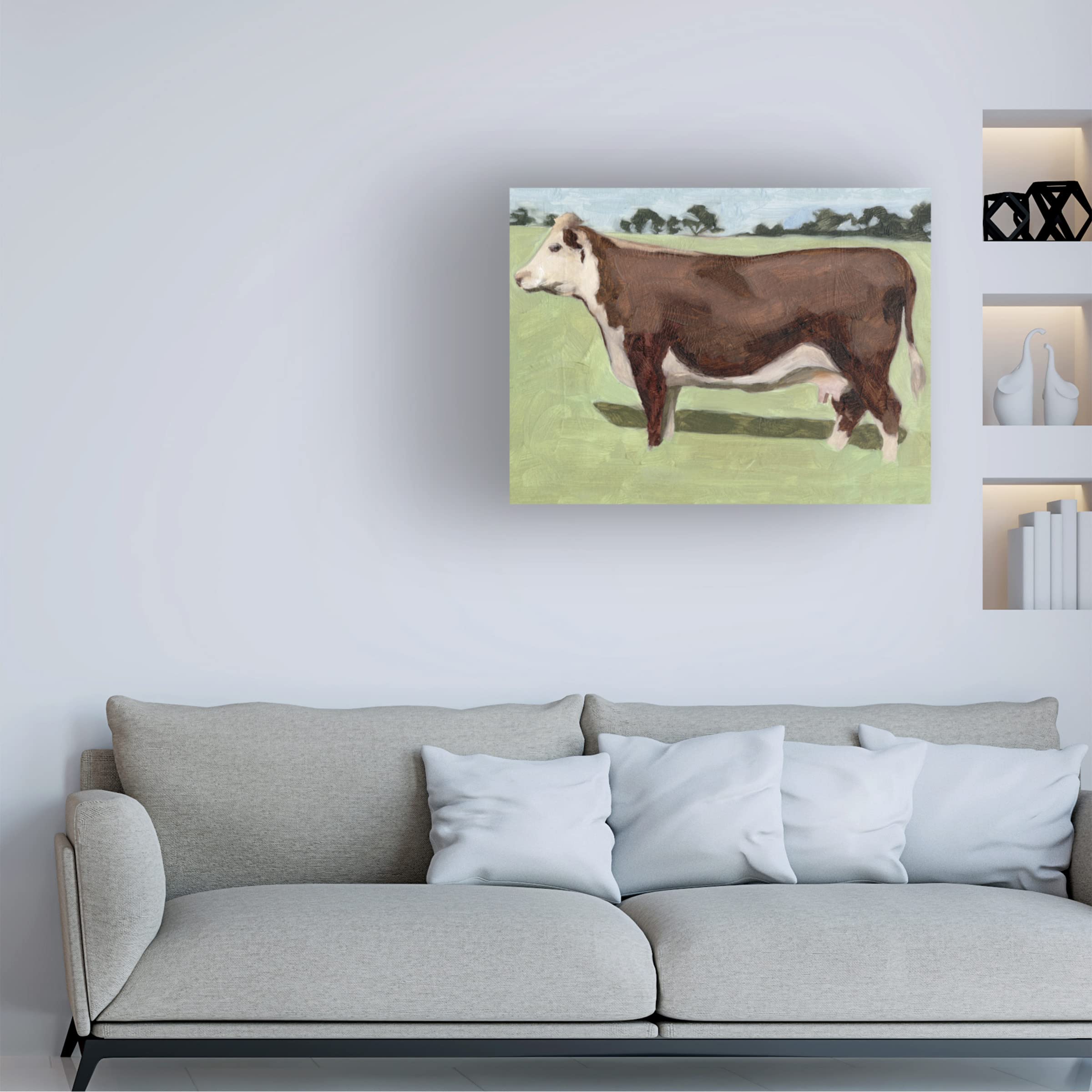 Trademark Fine Art 'Wandering Fields I' Canvas Wall Art by Melissa Wang - Modern Landscape Painting for Living Room, Bedroom & Office Decor