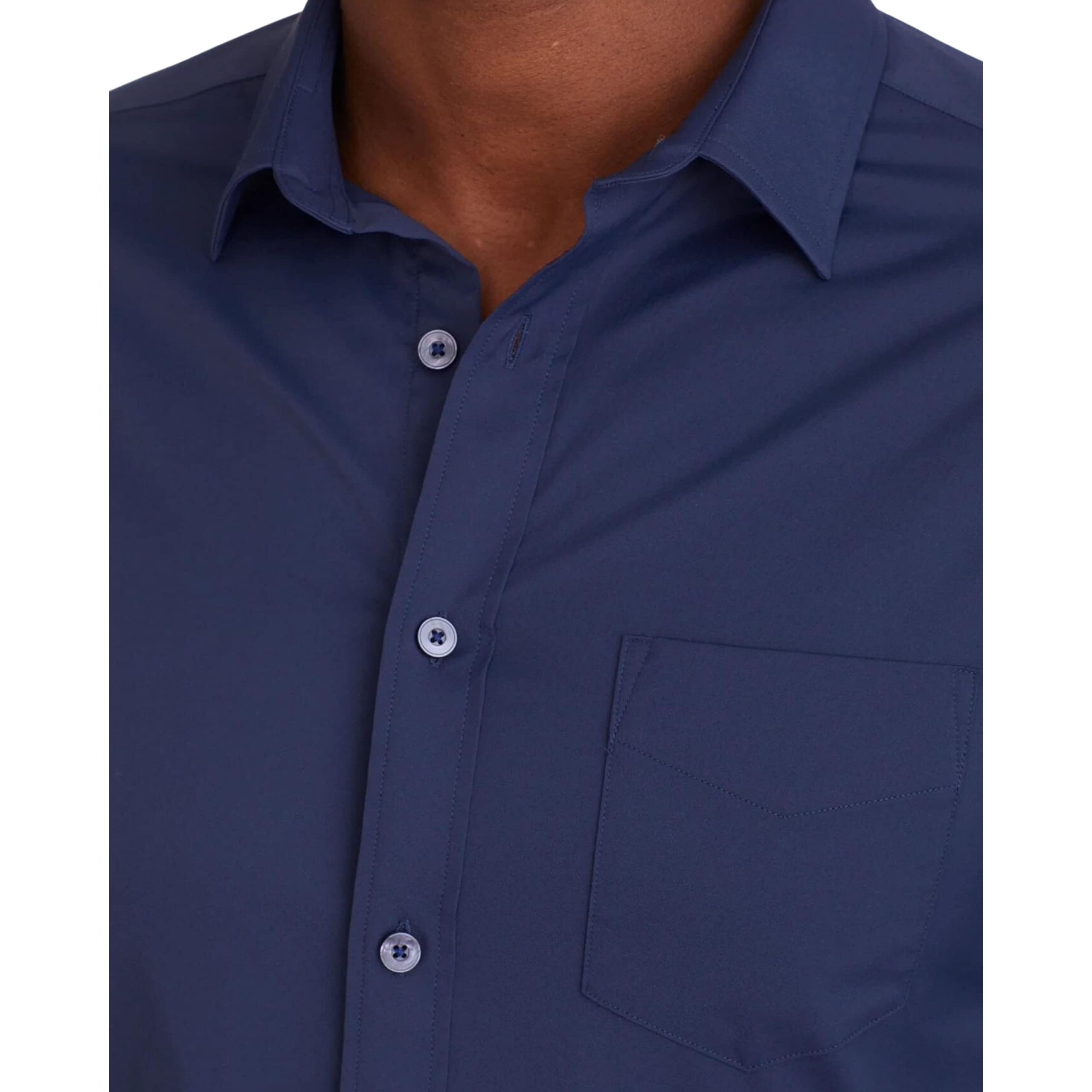 UNTUCKit Gironde Men's Long Sleeve Performance Shirt - Wrinkle-Free, Breathable, Regular Fit in Black | Perfect for Office, Casual Wear & Travel
