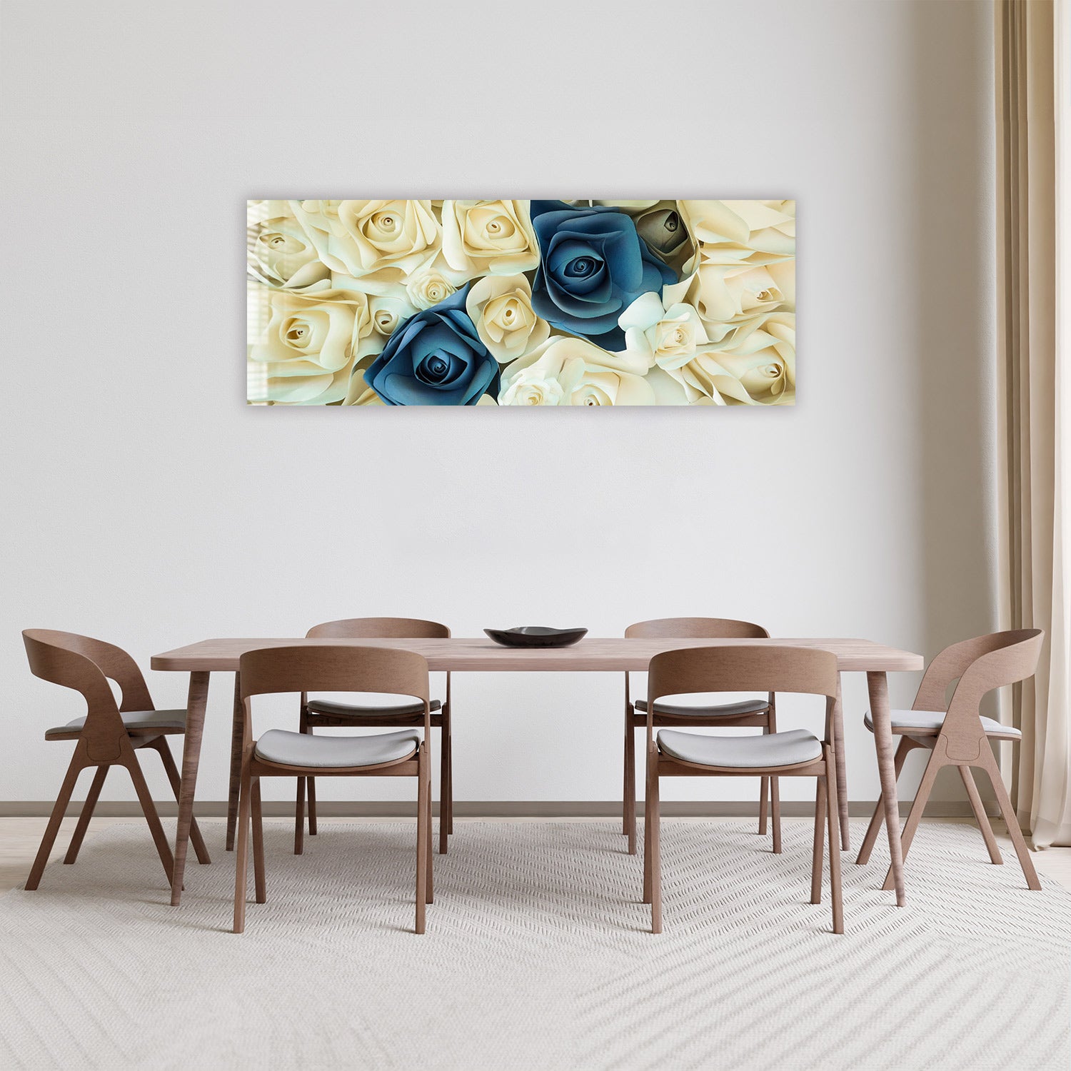 White & Blue Roses Bouquet - Premium Fresh Flowers for Weddings, Anniversaries & Home Decor | Panoramic Floral Arrangement